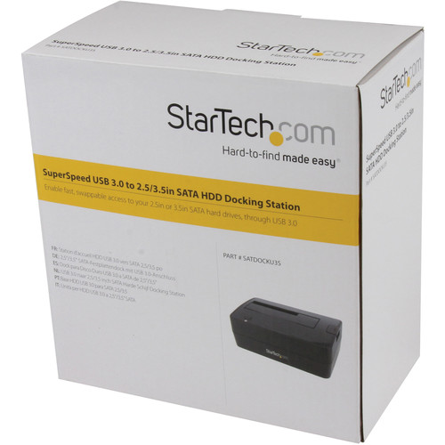 StarTech USB 3.0 to SATA Hard Drive Docking Station for 2.5"/3.5" HDD (Black)