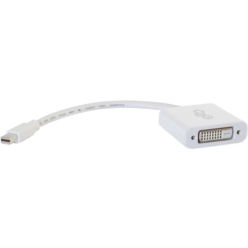 C2G Mini DisplayPort to DVI-D Active Adapter Converter (8", White)
