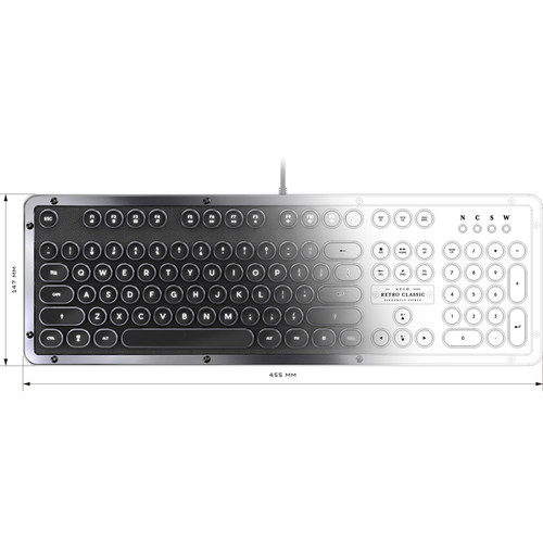 AZIO Retro Classic USB Backlit Mechanical Keyboard (Posh)