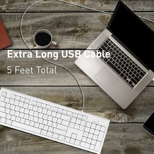 Macally 104 Key Full-Size USB Keyboard (White)