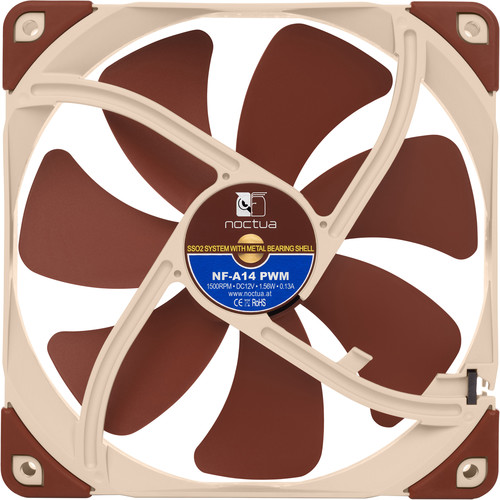 Noctua NF-A14 PWM 140mm Cooling Fan (Square Frame, Brown)