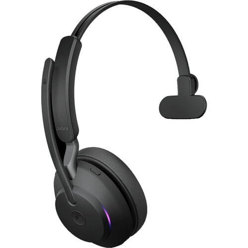 Jabra Evolve2 65 Mono Wireless On-Ear Headset (Microsoft Teams, USB Type-A, Black)
