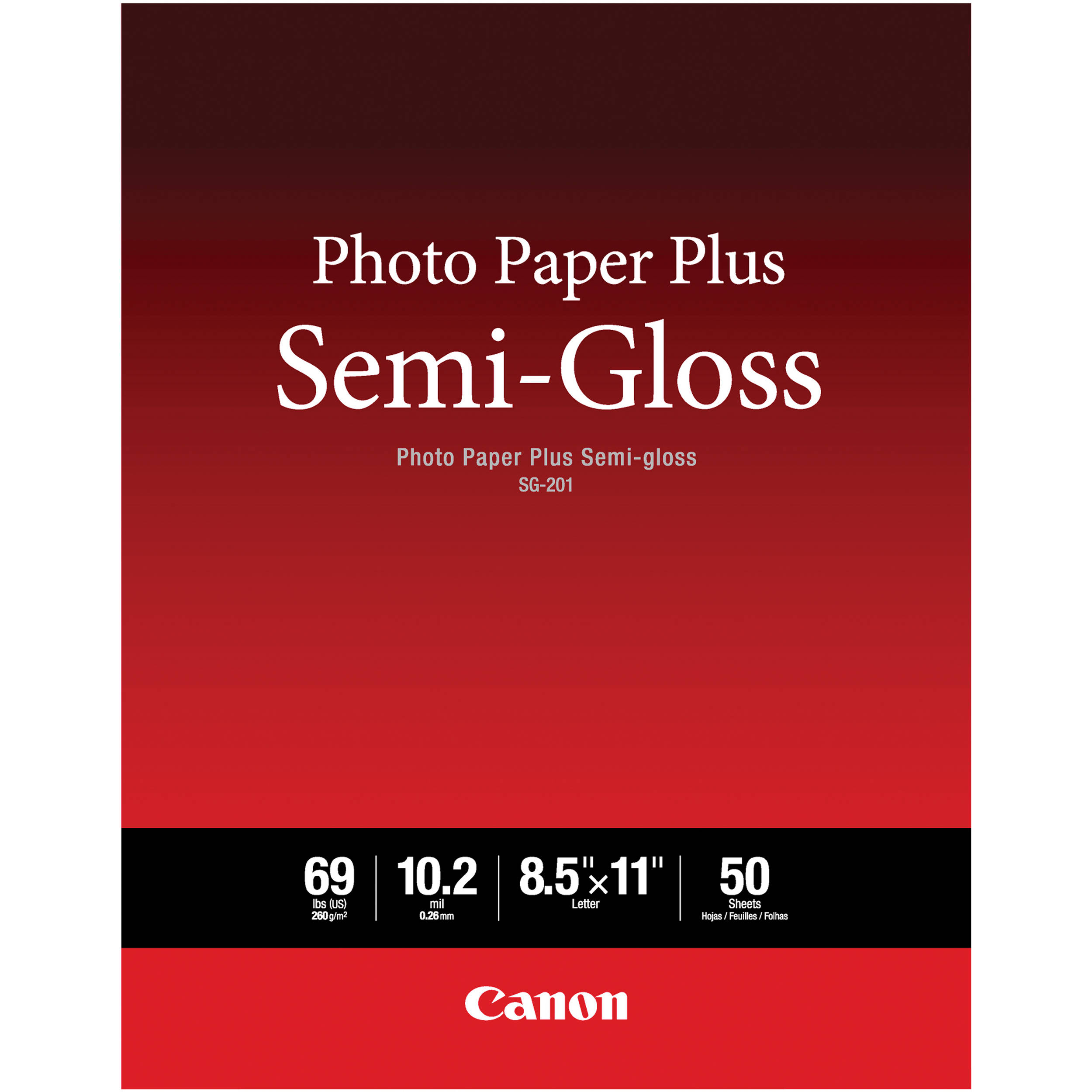 Canon SG-201 Photo Paper Plus Semi-Gloss (8.5 x 11", 50 Sheets)