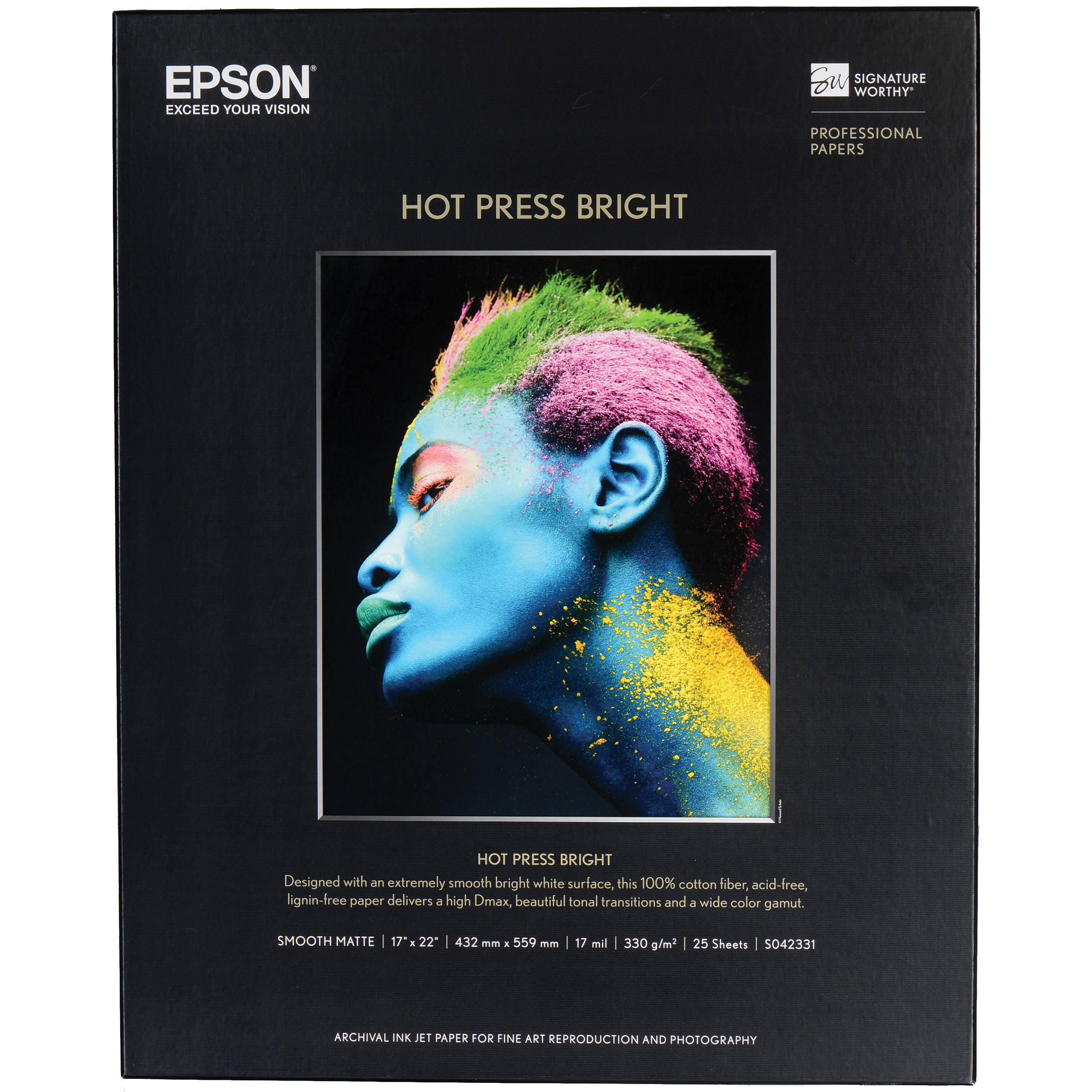 Epson Hot Press Bright Paper (8.5 x 11", 25 Sheets)