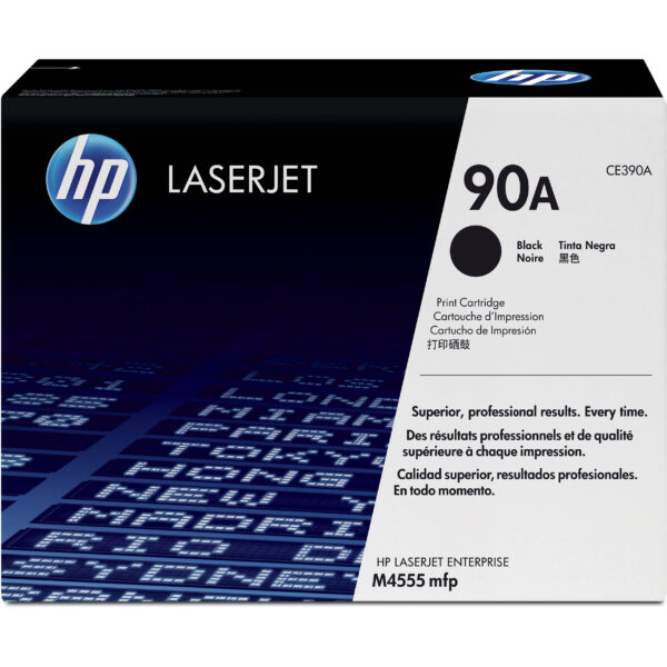HP 90A Black LaserJet Toner Cartridge with Smart Printing Technology