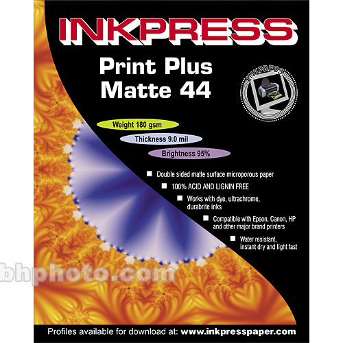 Inkpress Media Print Plus Matte 44 Paper (2-sided) for Inkjet - 13x19" (Super-B) - 50 Sheets