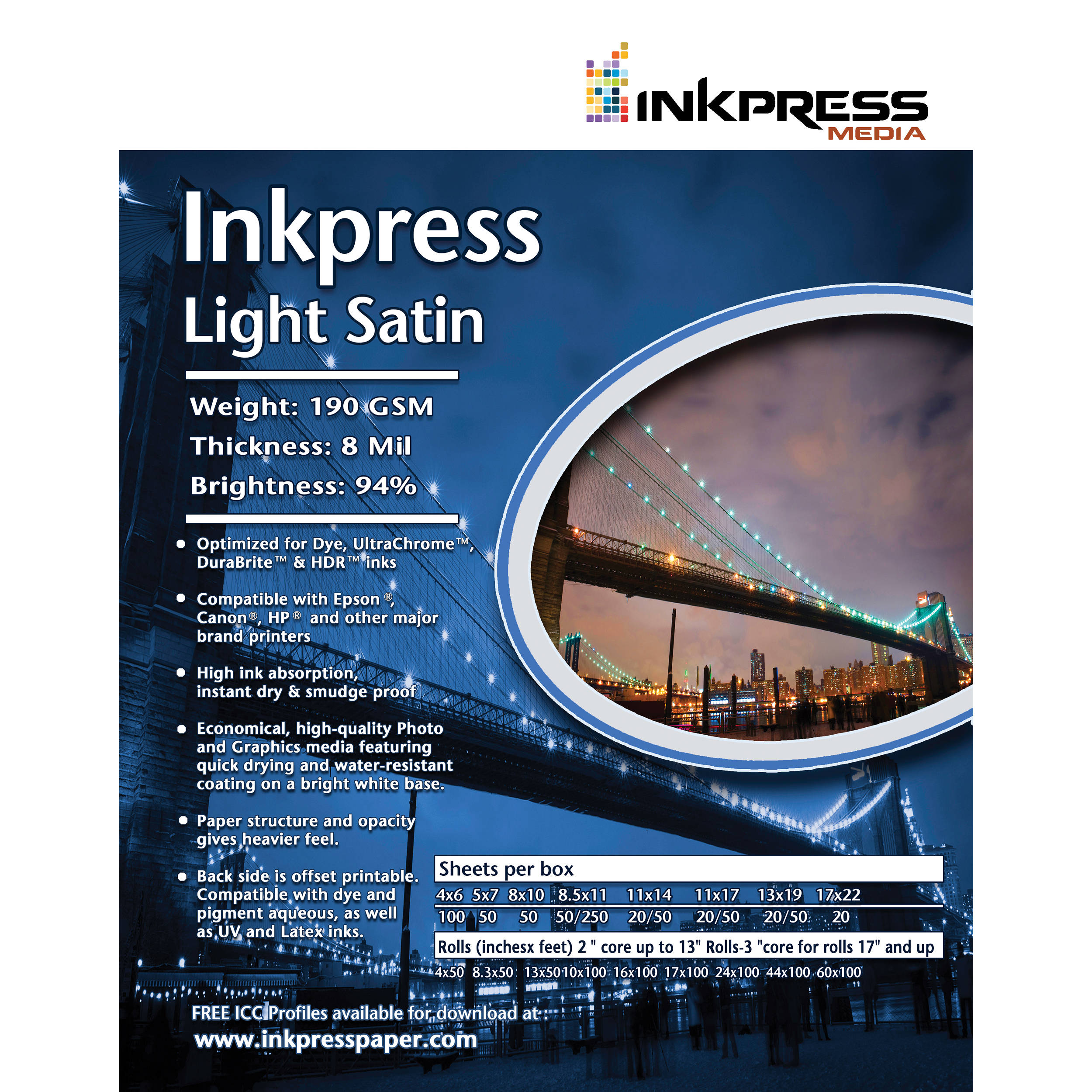 Inkpress Media Light Satin (10.0' Roll)