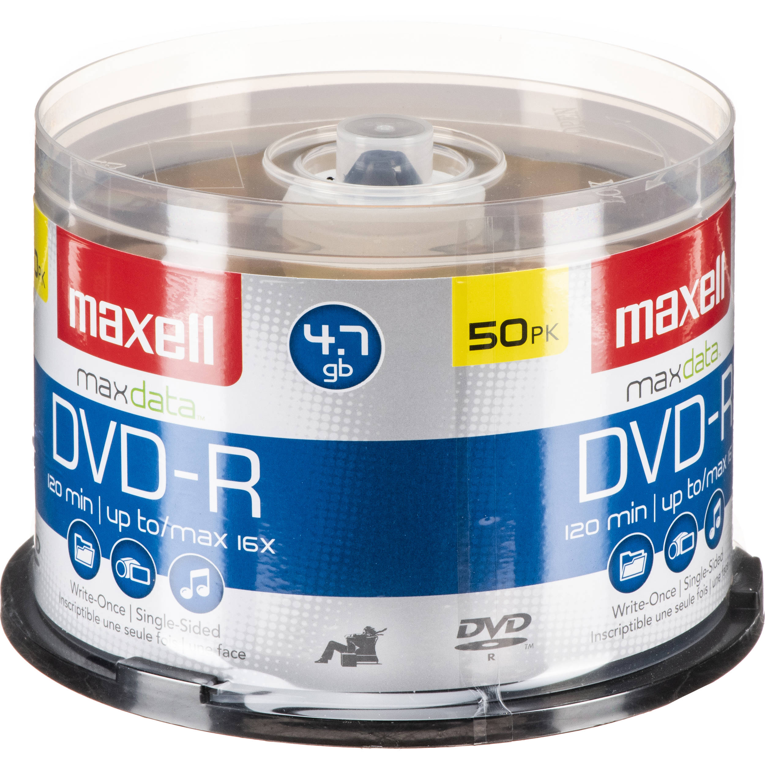 Maxell DVD-R 4.7GB Write-Once, 16x Recordable Disc (Spindle Pack of 50)