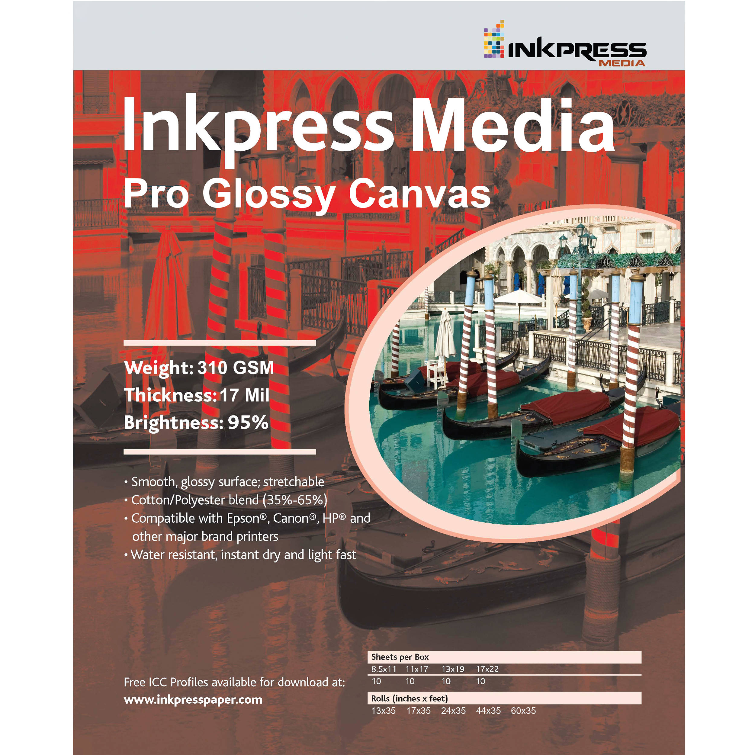 Inkpress Media Pro Glossy Canvas (11 x 17", 10 Sheets)