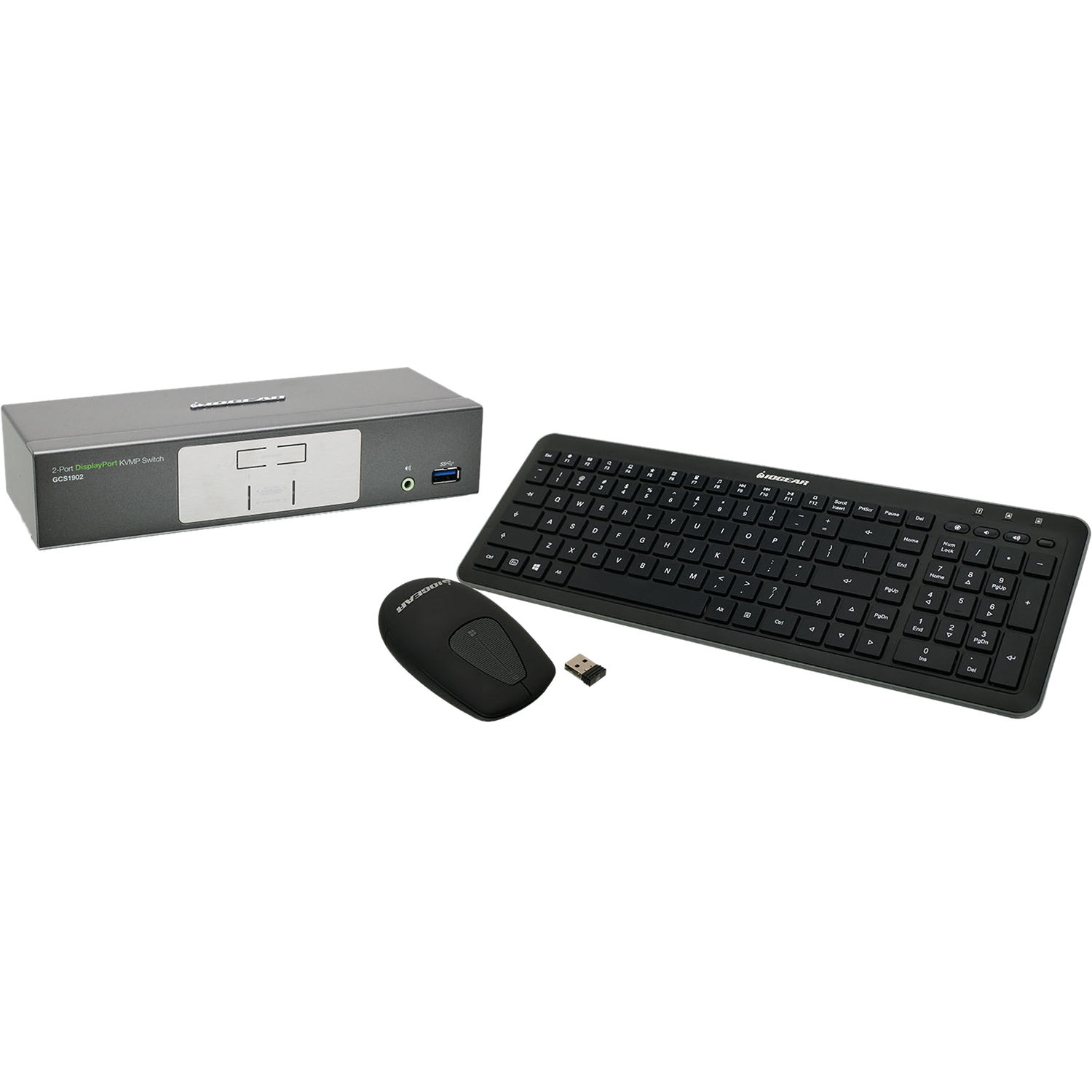 IOGEAR 2-Port 4K UHD DisplayPort KVMP Kit with Keyboard and Mouse