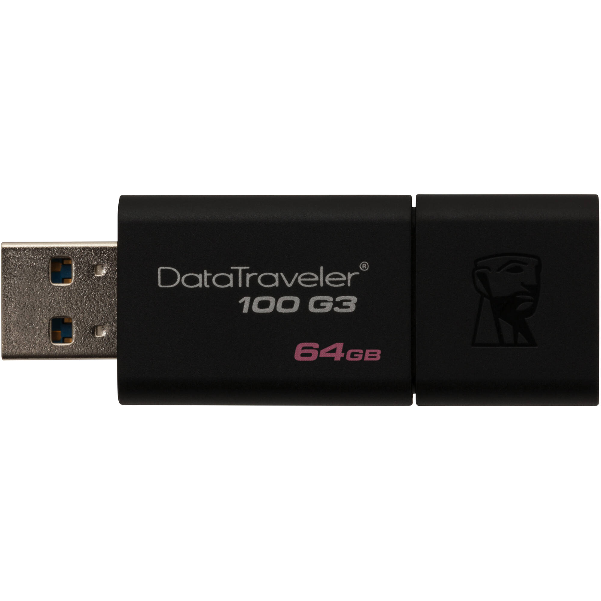 Kingston 64GB Data Traveler 100 G3 USB 3.0 Flash Drive (Black)
