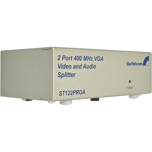 StarTech 2-Port High Resolution VGA Video Splitter with Audio (400 MHz, Gray)