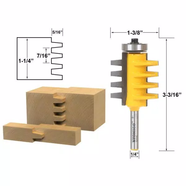Yonico Finger Joint 1-1/4 in. L Carbide Tipped Router Bit