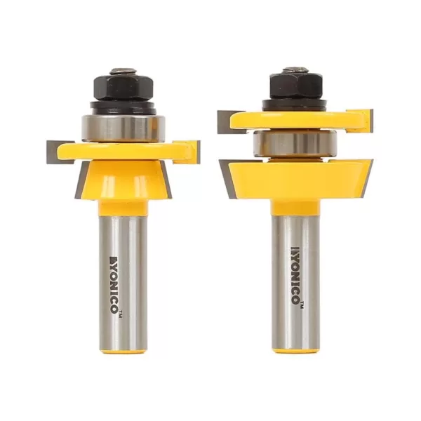 Yonico Rail and Stile Shaker 1/2 in. Shank Carbide Tipped Router Bit Set (2-Piece)